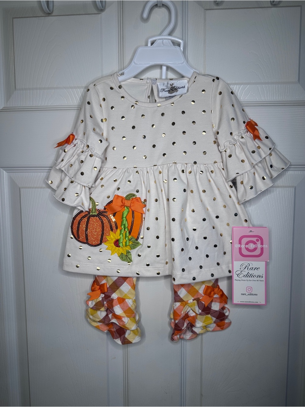 Rare Editions 12M NWT Pumpkin Outfit Set